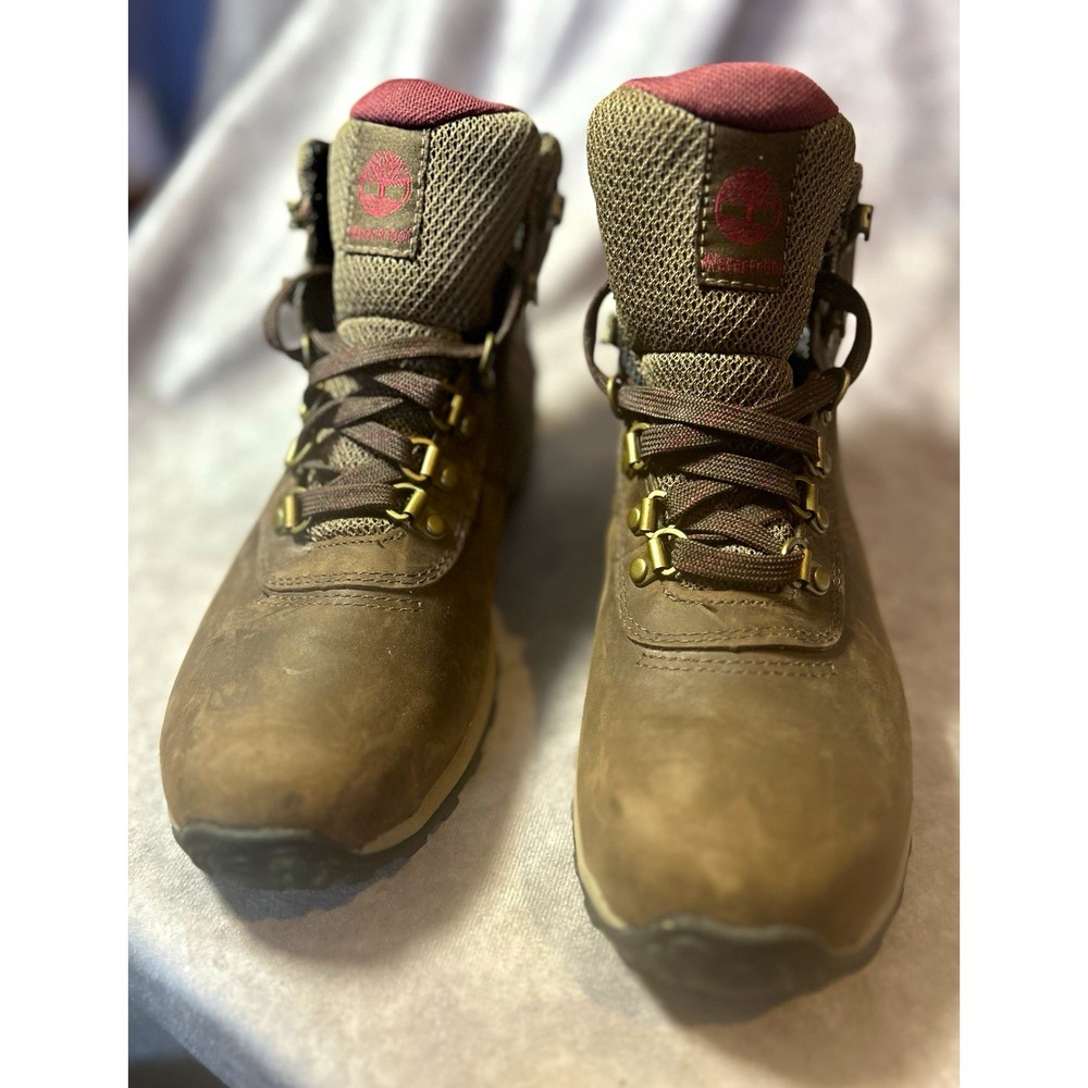 Timberland Men's Brown Leather Lace-Up Ankle Hiking Boots Rubber Outsole